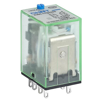 Промежуточное реле с кнопкой тестирования NJDC-17(D)//4ZS  4 конт. с инд. LED 3А AC220В (CHINT)
