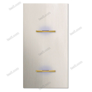 Chopin - 2-gang vertical - brushed nickel - single lever & single lever gold with LED