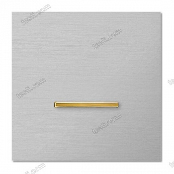 Chopin - 1-gang - brushed aluminium - single lever gold without LED