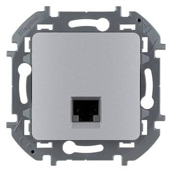 Розетка компьютерная RJ45 Legrand INSPIRIA, скрытый монтаж, алюминий, 673832