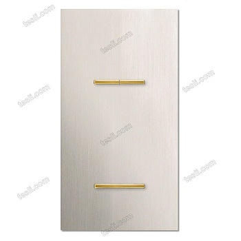 Chopin - 2-gang vertical - brushed nickel - dual levers & single lever gold without LED