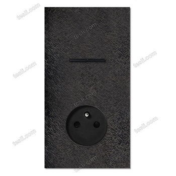 Chopin - 2-gang vertical - fer forgé gunmetal - dual levers black without LED & power