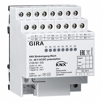 KNX двоичный вход 8-местн. 12 – 48 В AC//DC, беспотенциальный