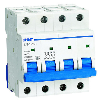 Автоматический выключатель Chint NB1-63 4P 63А (B) 10кА, 179906