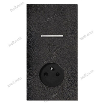 Chopin - 2-gang vertical - fer forgé gunmetal - dual levers chrome without LED & power