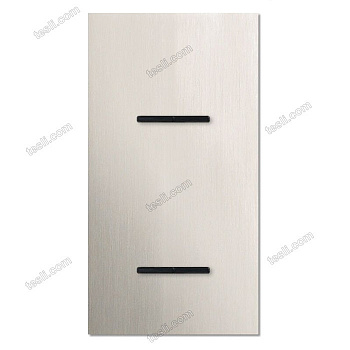 Chopin - 2-gang vertical - brushed nickel - dual levers & dual levers black without LED