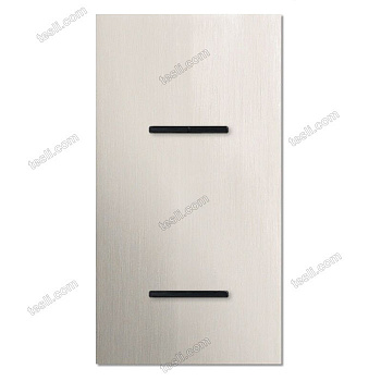 Chopin - 2-gang vertical - brushed nickel - dual levers & single lever black without LED