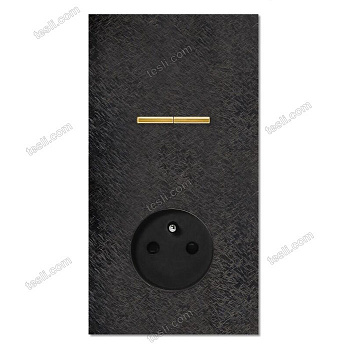 Chopin - 2-gang vertical - fer forgé gunmetal - dual levers gold without LED & power