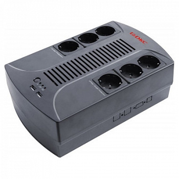 Линейно-интерактивный ИБП, Info, 600VA//360W, 6xSchuko,  USB для зарядки (2), USB + RJ11, 1x7Aч (упа